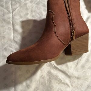 Time and Tru Brown Ankle Booties